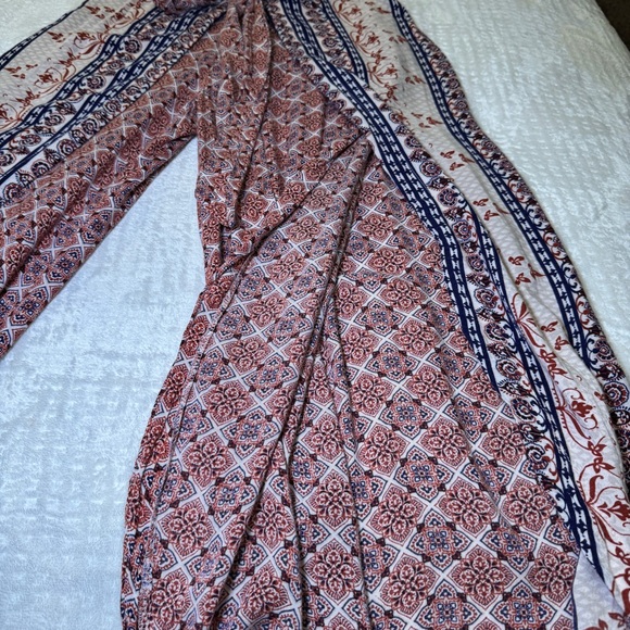 Japna Palazzo Wrap Around Open Leg Lounge Wear Boho Fly Away Pants Size Small - Picture 9 of 9